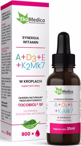 Ekamedica Synergia Witamin A+D3+E+K2Mk7 - 30 millilitres