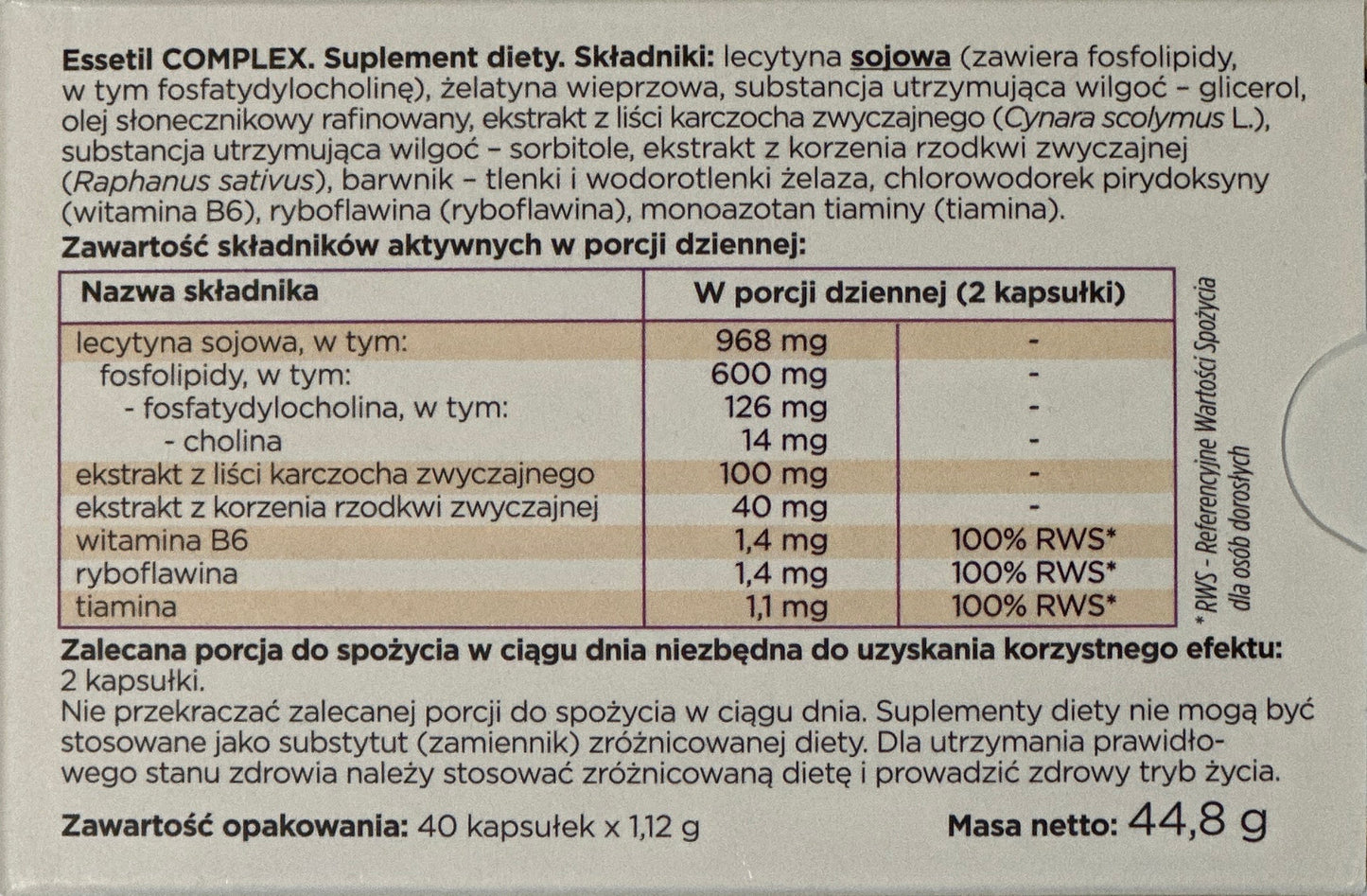 Kompleks Essetil - 40 kapsułek