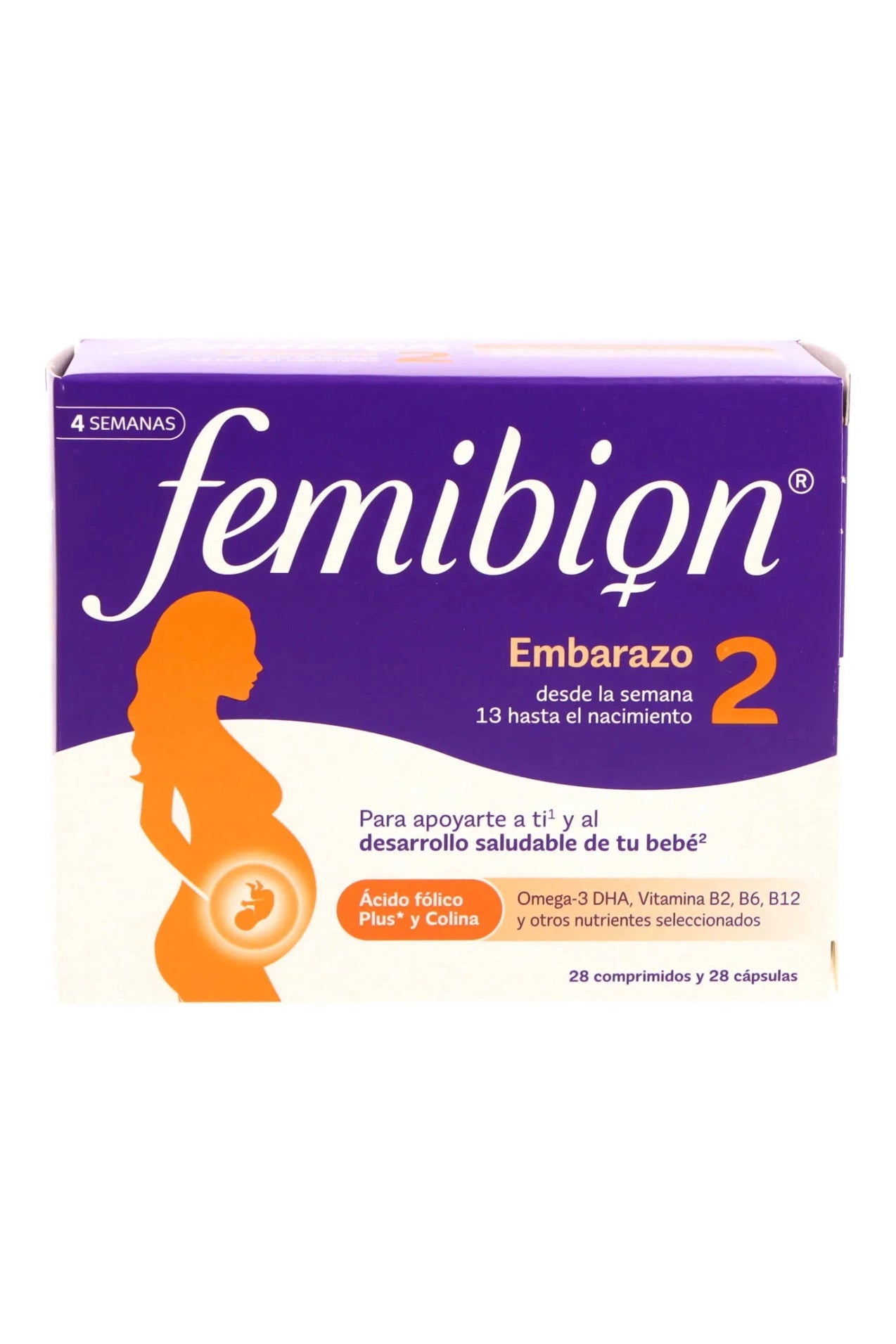 Femibion 2 – Pregnancy Supplement Weeks 13 to Birth – Metafolin, DHA, Choline & B Vitamins – 56 Tablets + 56 Capsules 8-Week Supply
