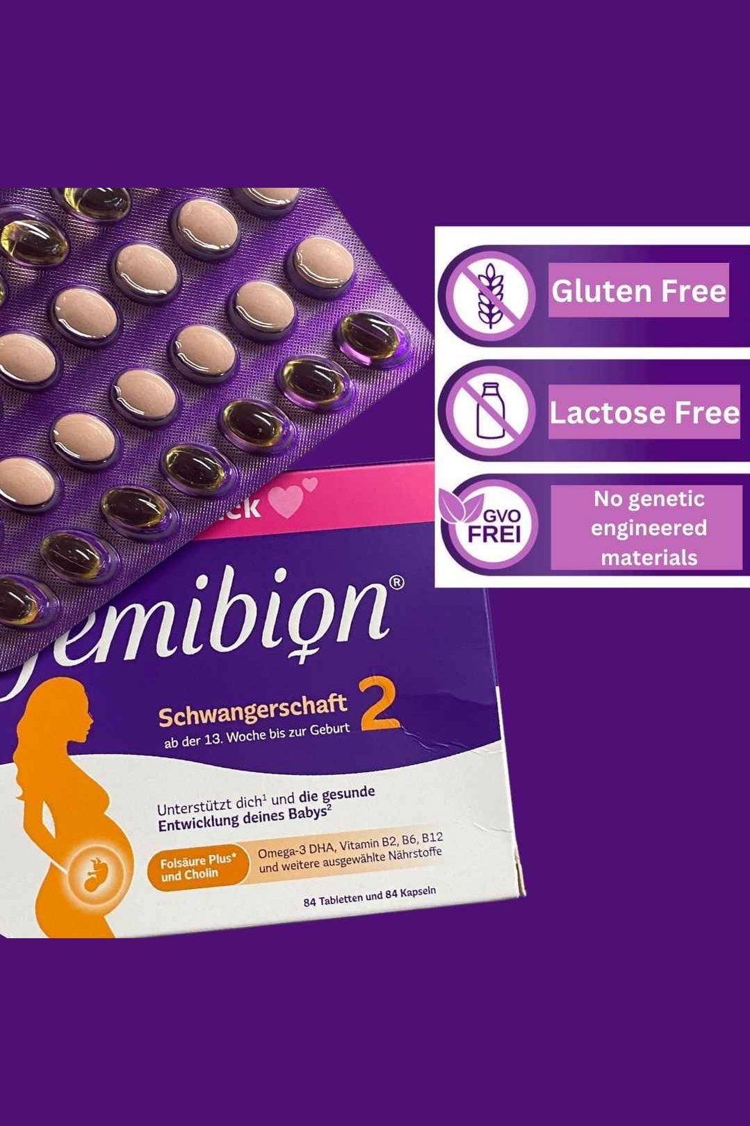 Femibion 2 – Pregnancy Supplement Weeks 13 to Birth – Metafolin, DHA, Choline & B Vitamins – 56 Tablets + 56 Capsules 8-Week Supply