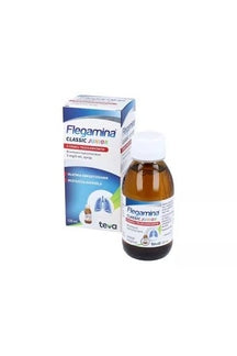 Flegamina Classic Junior – Bromhexine 2mg/5ml Strawberry Expectorant Syrup for Children – 120ml
