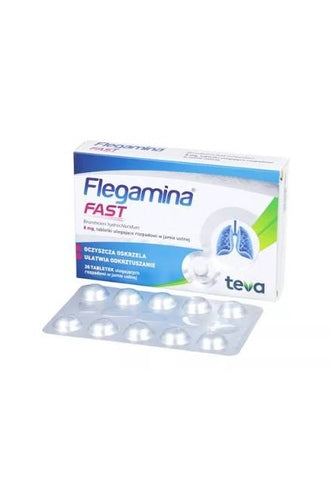 Flegamina Fast – Bromhexine 8mg Fast-Dissolving Orodispersible Tablets – 20 Tablets
