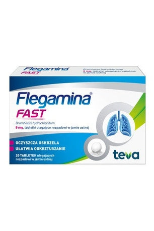 Flegamina Fast – Bromhexine 8mg Fast-Dissolving Orodispersible Tablets – 20 Tablets