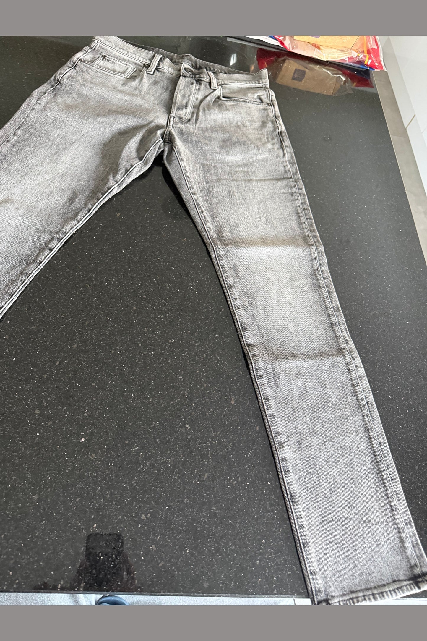 G - Star Mens Jeans 3301 Slim Burten Black/Grey Stretch Denim 32/30
