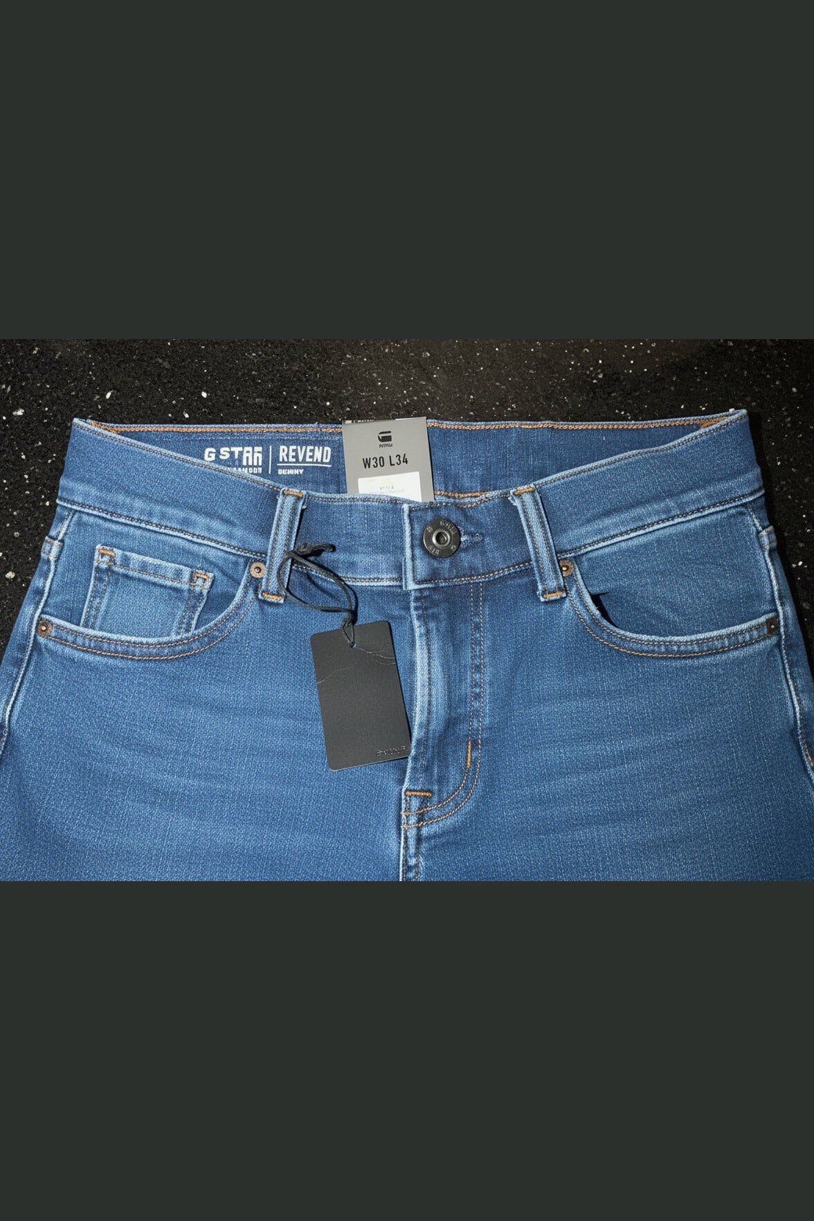 G - Star Mens Revend Skinny Jeans Medium Indigo Aged W30 L34 BNWT