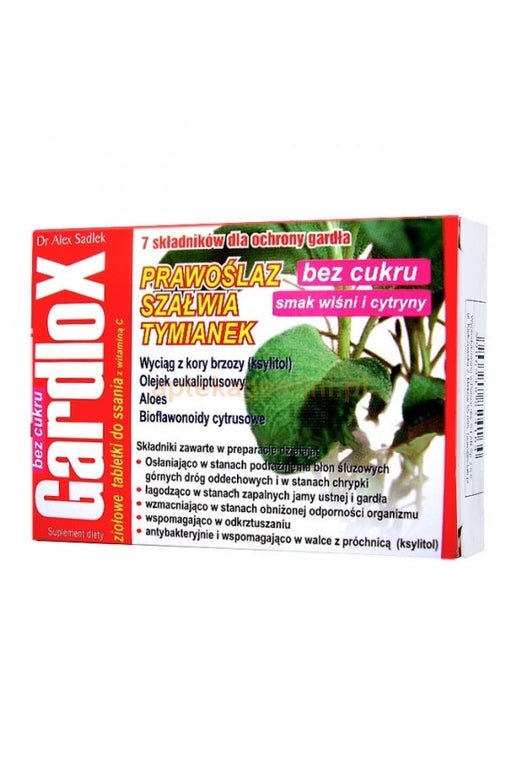 GardloX bez cukru Prawoślaz Szałwia Tymianek - 16 Pastilles - My Health Oasis