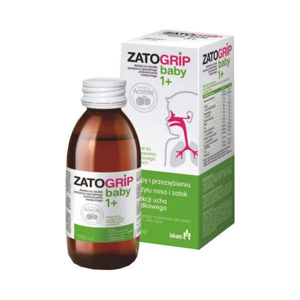 ZatoGrip Baby, syrop dla dzieci powyżej 1 roku, smak malinowy, 120ml