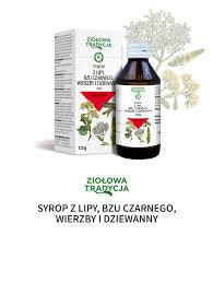 Ziołowa Tradycja, syrop z lipy i bzu czarnego/Lime, Elderberry, Willow and Mullein Syrup - 125g