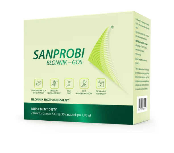 Sanprobi Błonnik-GOS – Prebiotic Soluble Fibre with Bimuno® GOS – 30 Sachets