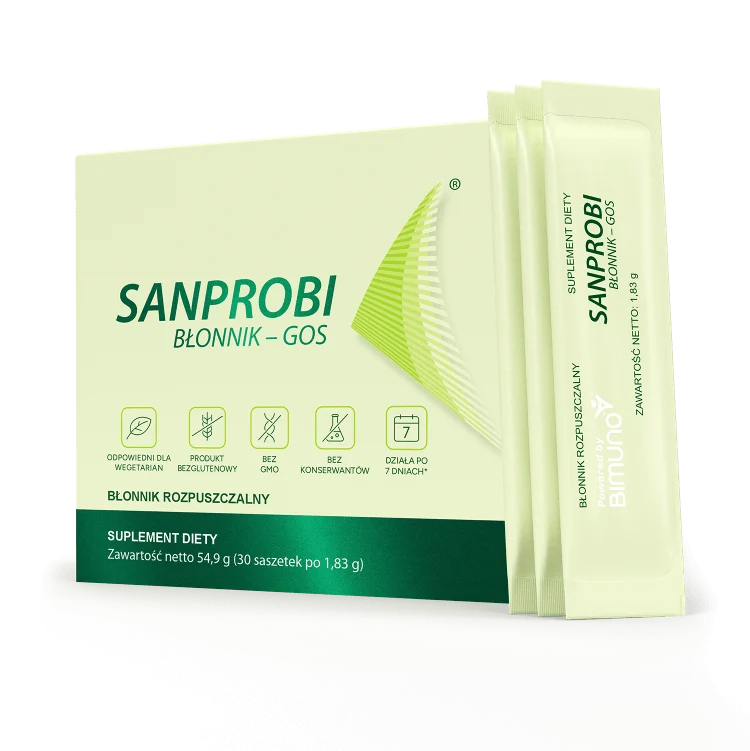 Sanprobi Błonnik-GOS – Prebiotic Soluble Fibre with Bimuno® GOS – 30 Sachets