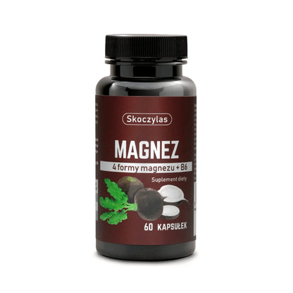 Skoczylas Magnez – 4 Forms of Magnesium + Vitamin B6 & Black Radish – 60 Capsules