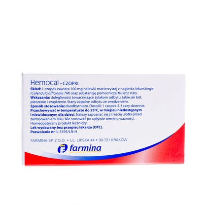 Hemocal – Calendula Haemorrhoid Relief Suppositories – 10 Suppositories