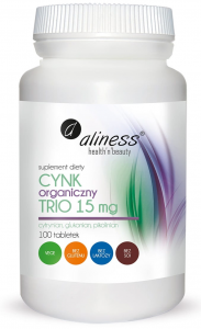 Aliness Organic Zinc Trio 15mg – Citrate, Gluconate & Picolinate – 100 Tablets