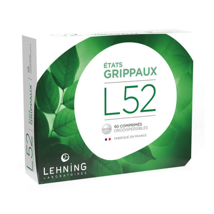 Lehning L52 – Homeopathic Flu & Cold Relief Orodispersible Tablets – 60 Tablets