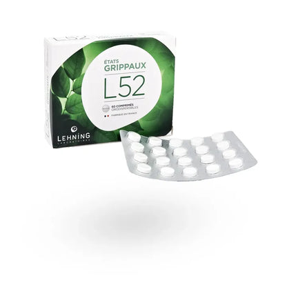 Lehning L52 – Homeopathic Flu & Cold Relief Orodispersible Tablets – 60 Tablets