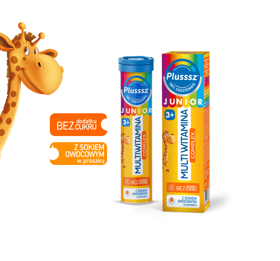 Plusssz Junior Multi Witamina Complex – 10 Vitamin Effervescent Tablets for Children 3+ – Tropical Flavour – 20 Tablets