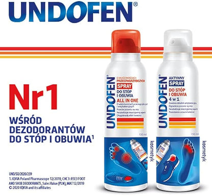 Undofen Active ALL IN ONE Foot & Shoe Antiperspirant Spray with Tea Tree Oil – 150ml