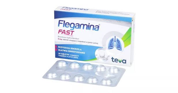Flegamina Fast – Bromhexine 8mg Fast-Dissolving Orodispersible Tablets – 20 Tablets