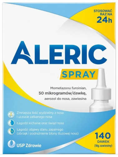 Aleric Spray Mometazonu furoinian 50 mcg/dawkę 140 dawek (18g) – Aleric Spray Mometasone Furoate 50 mcg/dose 140 doses (18g) Nasal Spray