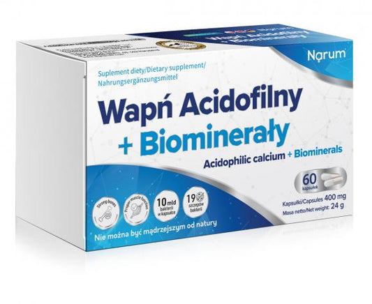 Narum Wapń Acidofilny+Biominerały 60 kapsulių