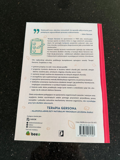 Polish 🇵🇱 Book - Charlotte Gerson - Cud Terapii Gersona