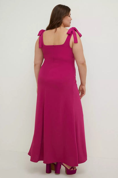 Oasis Curve Premium Crepe Tie Shoulder Midi Dress - Size 20