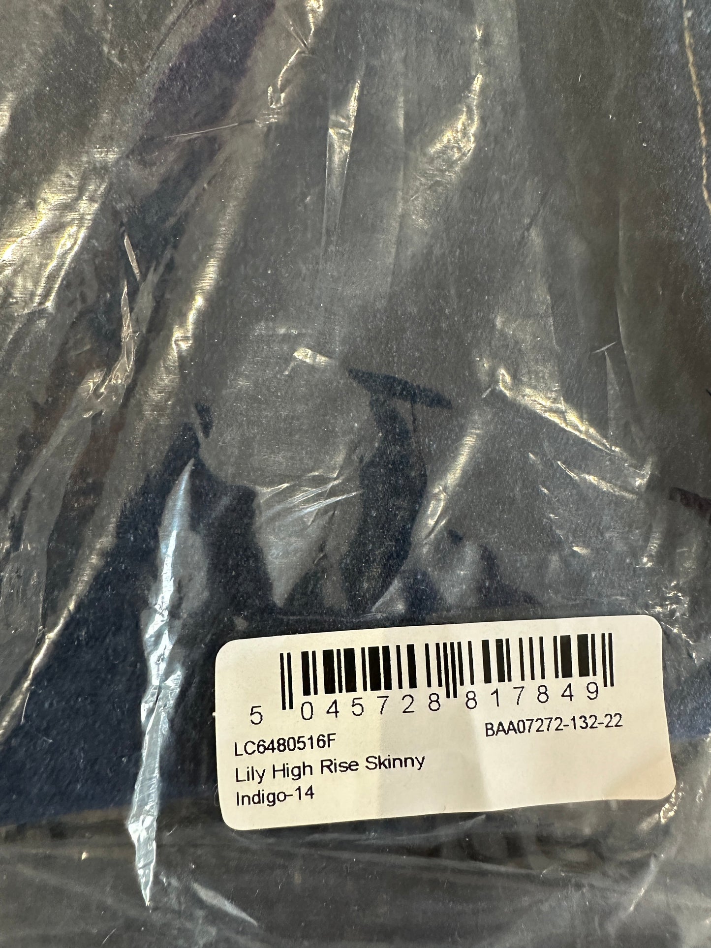 Oasis Lily High Rise Skinny Jean Blue - Size 14