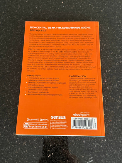 🇵🇱Polish Book - Mark Manson - Subtelnie Mowie F*ck.Sprzeczna z logika metoda na szczesliwe zycie