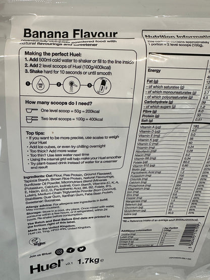 HUEL Meal Replacement Powder Banana Flavour 1.7kg BNIB