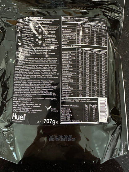 HUEL Hot & Tasty Pouches - Pasta Bolognese BNIB