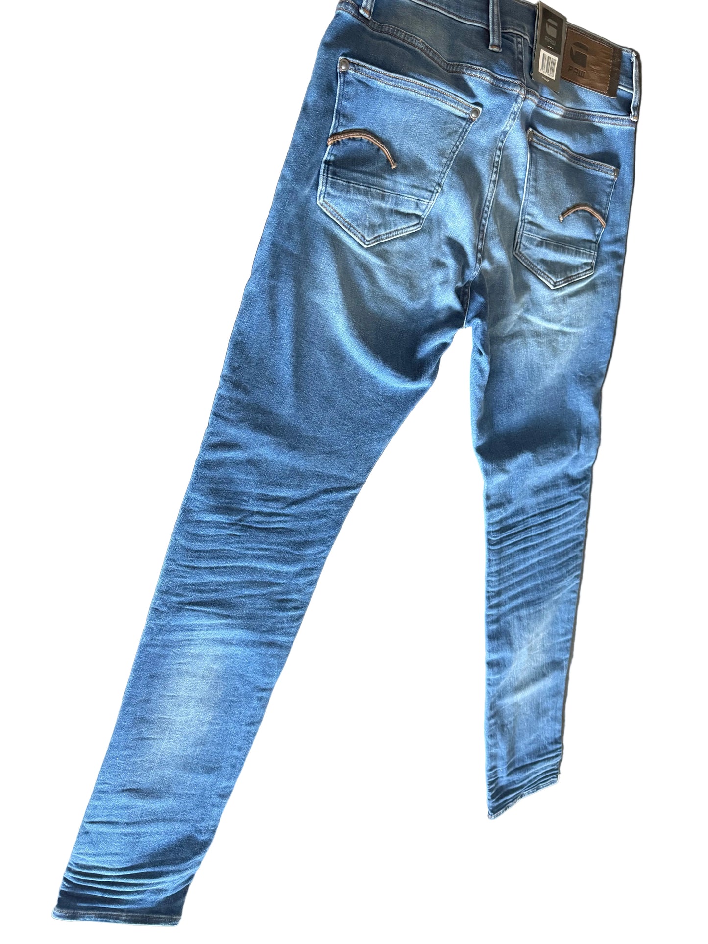 G - Star Mens Revend Skinny Jeans Medium Indigo Aged W30 L34 BNWT