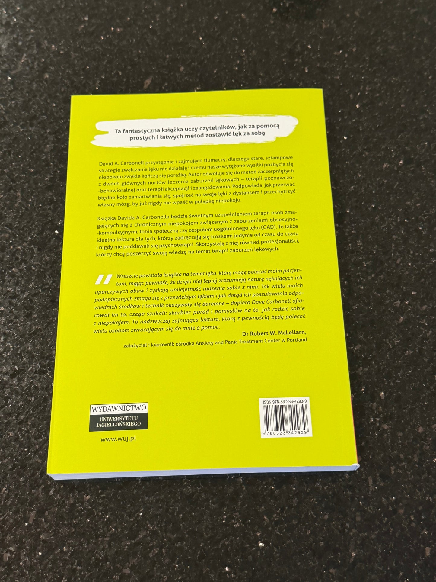 🇵🇱Polish Book - David A.Carbonnell - W pulapce niepokoju (Nerwica)
