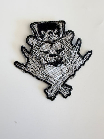 Ozzy Osbourne Skull Rock Skeleton Top Hat Embroidered Patch