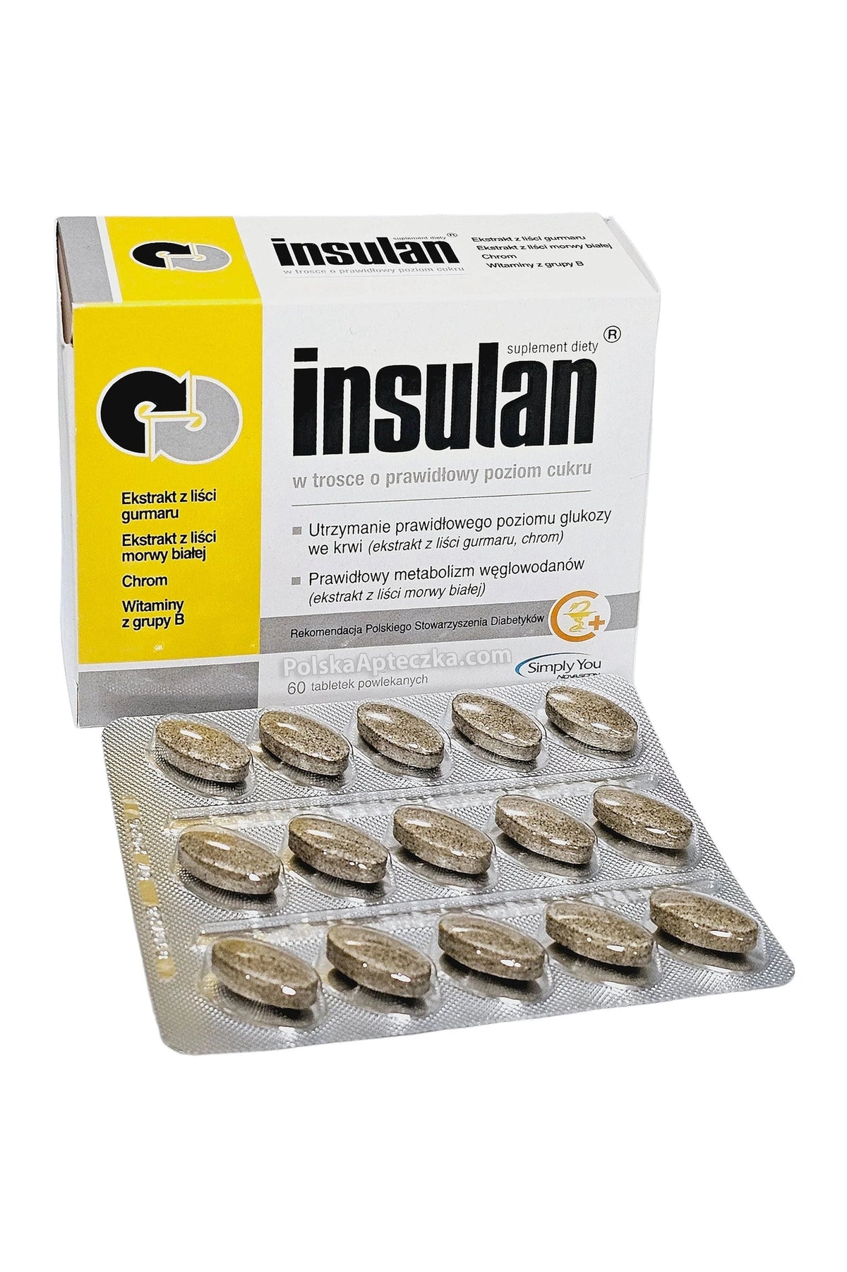 Insulan suplement diety 60 tabletek powlekanych – Insulan Dietary Supplement 60 Coated Tablets Blood Sugar Support