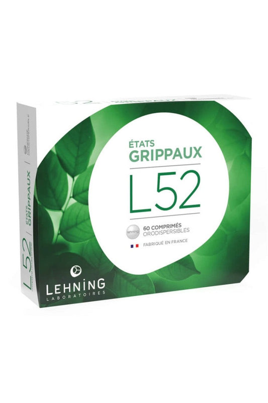 Lehning L52 – Homeopathic Flu & Cold Relief Orodispersible Tablets – 60 Tablets