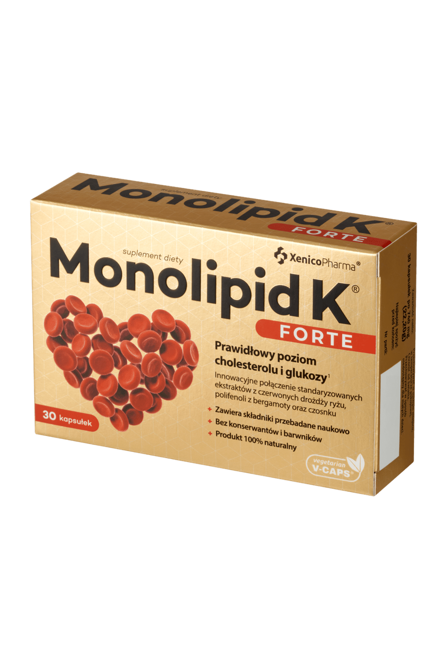 Monolipid K Forte – Red Yeast Rice, Bergamot & Garlic Cholesterol Support – 30 Capsules