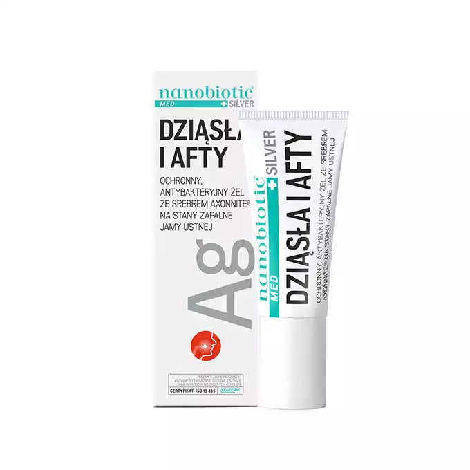 Nanobiotic Med Silver Dziąsła i Afty Żel 15ml – Nanobiotic Med Silver Gums & Mouth Ulcers Antibacterial Gel 15ml