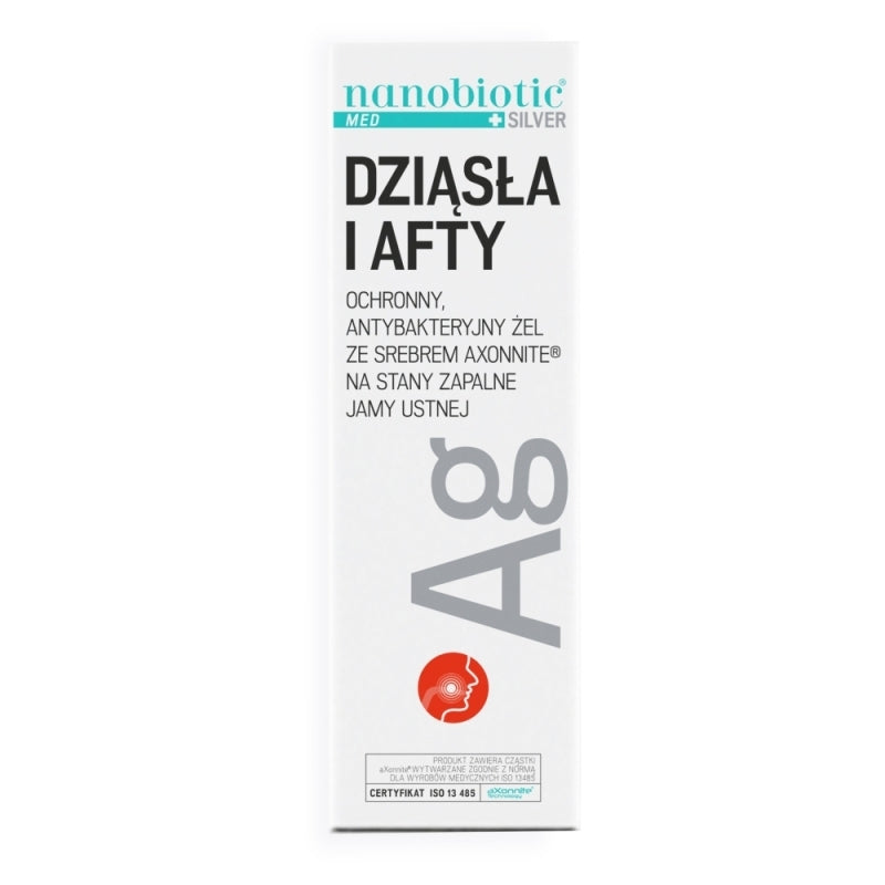 Nanobiotic Med Silver Dziąsła i Afty Żel 15ml – Nanobiotic Med Silver Gums & Mouth Ulcers Antibacterial Gel 15ml