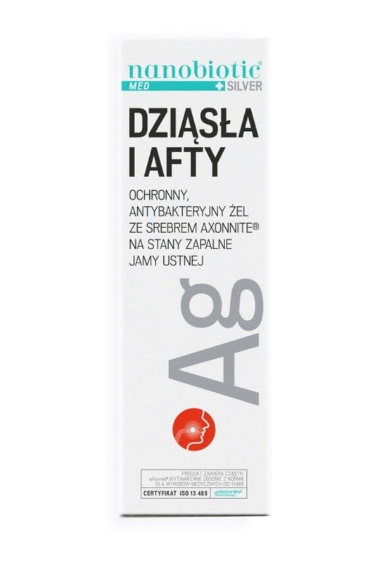 Nanobiotic Med Silver Dziąsła i Afty Żel 15ml – Nanobiotic Med Silver Gums & Mouth Ulcers Antibacterial Gel 15ml