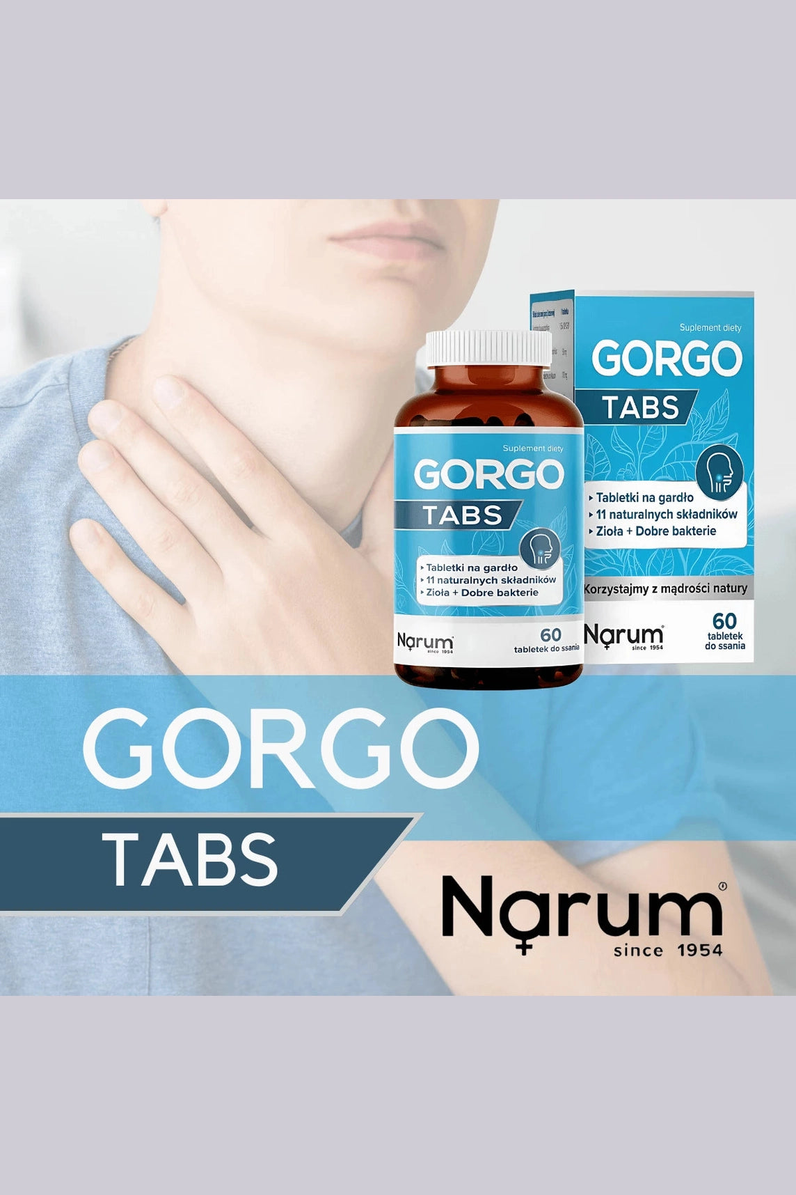 Narum Gorgo Tabs Tabletki na Gardło 60 Tabletek do Ssania – Narum Gorgo Tabs Throat Lozenges 60 Tablets