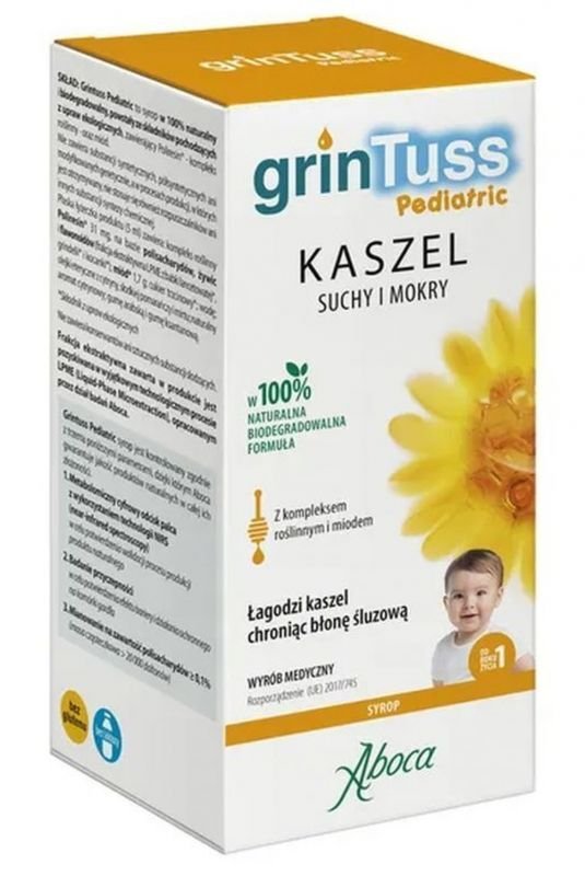 OPEN PACKAGING - Aboca GrinTuss Pediatric Cough Syrup 180G