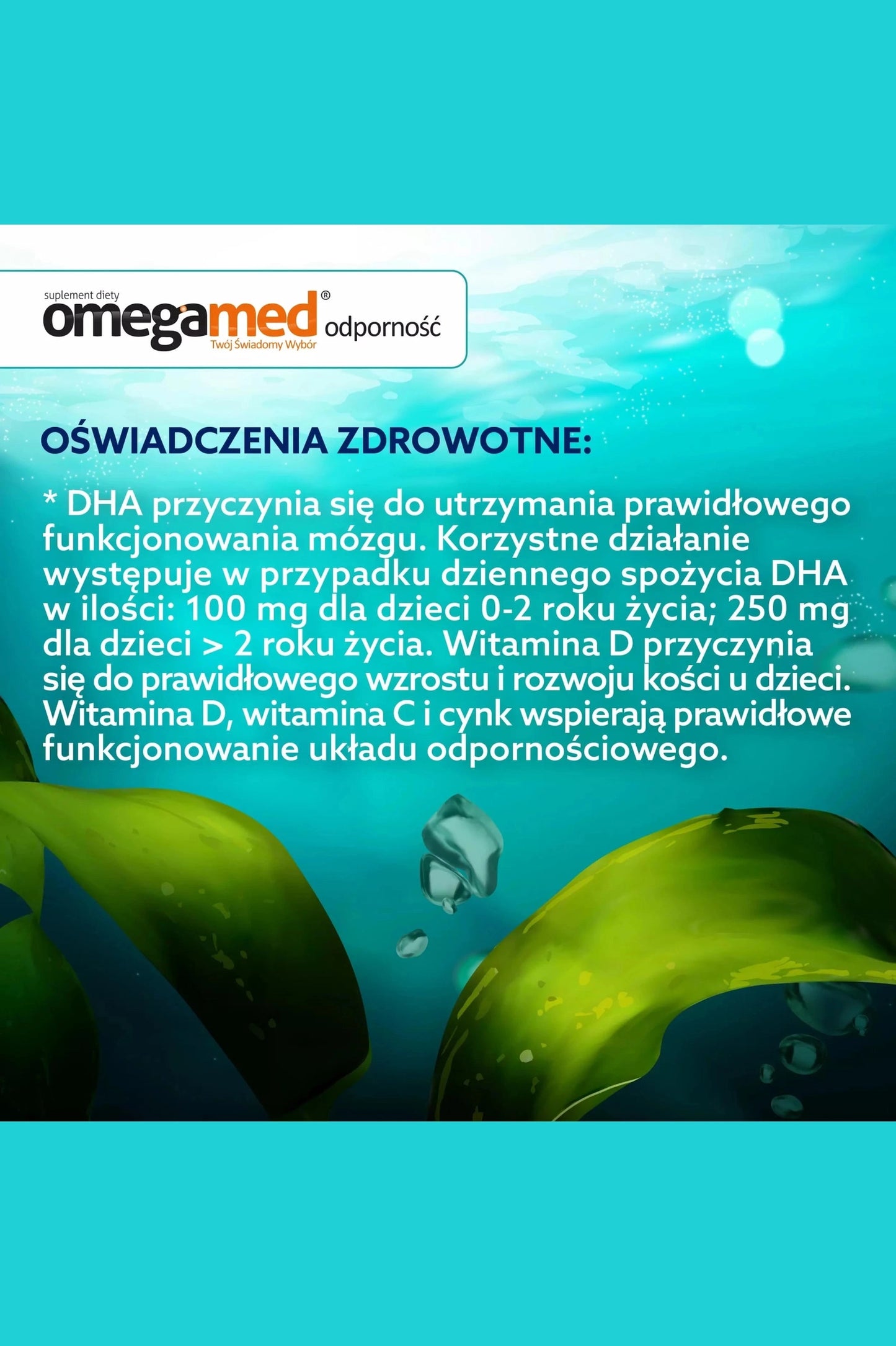 Omegamed Odporność 3+ Children’s DHA & Vitamin D Immunity Gummies – 30 Chews