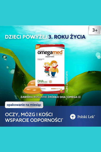 Omegamed Odporność 3+ Children’s DHA & Vitamin D Immunity Gummies – 30 Chews