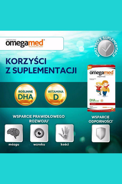 Omegamed Odporność 3+ Children’s DHA & Vitamin D Immunity Gummies – 30 Chews