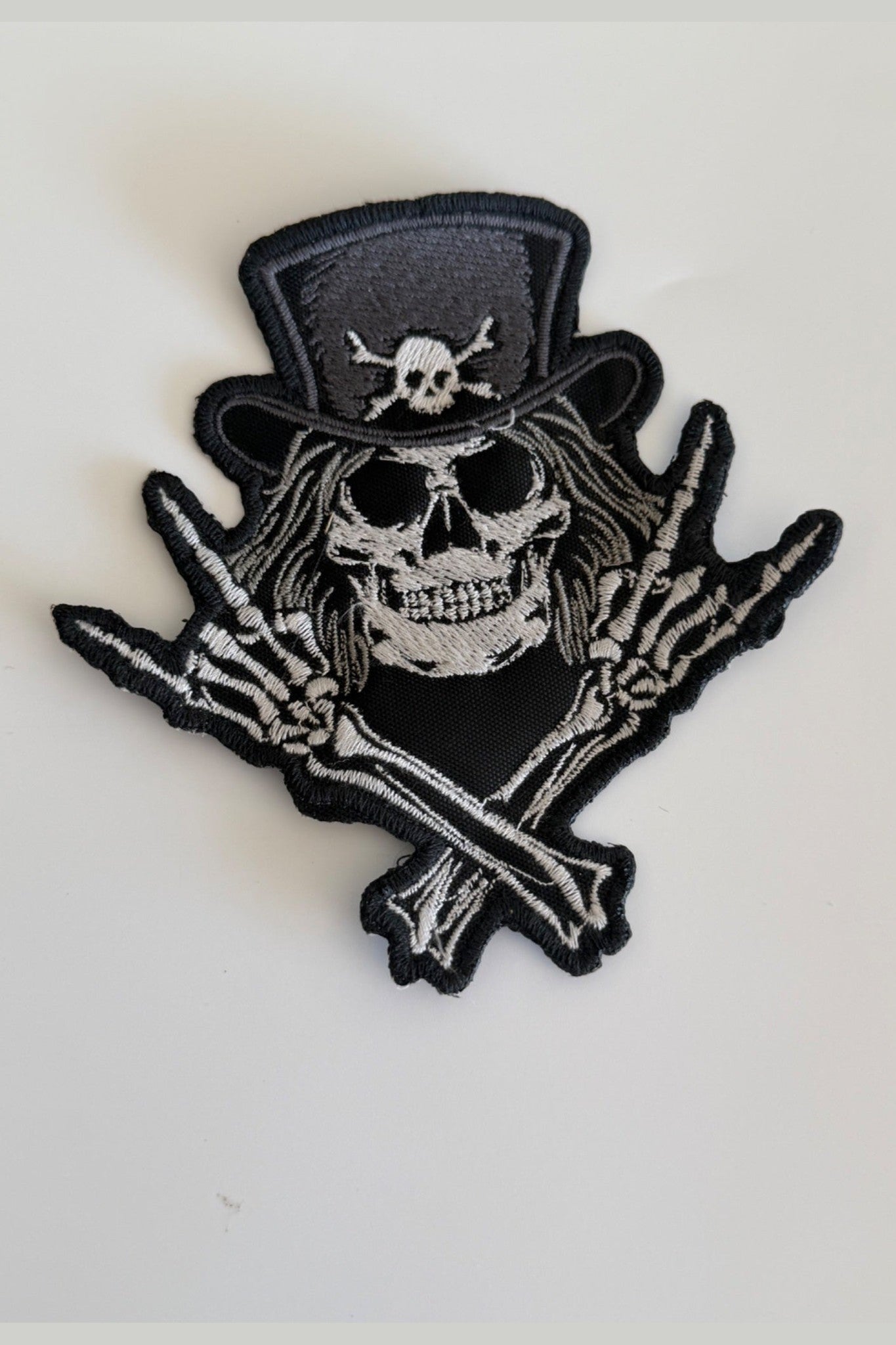 Ozzy Osbourne Skull Rock Skeleton Top Hat Embroidered Patch