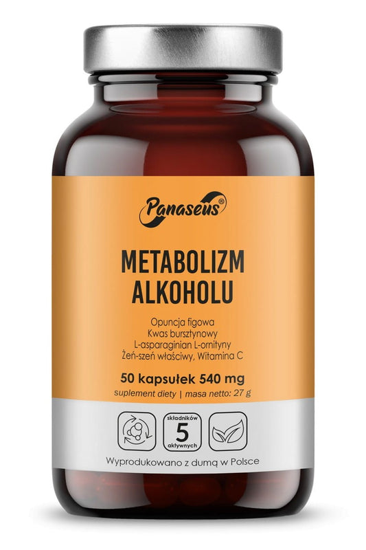 Panaseus Metabolizm Alkoholu 50 kapsułek 540 mg – Panaseus Alcohol Metabolism 50 capsules 540 mg