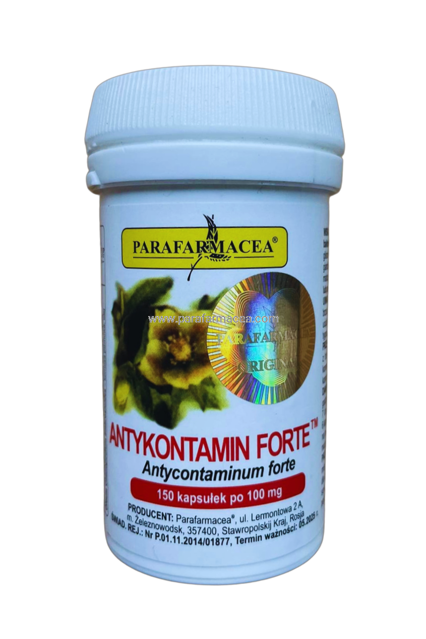Parafarmacea Antykontamin Forte 150 kapsułek po 100 mg – Parafarmacea Antykontamin Forte 150 Capsules 100 mg