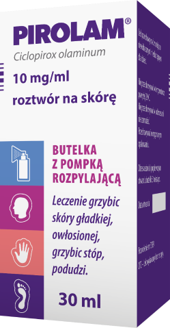 Pirolam Ciclopirox olaminum 10mg/ml roztwór na skórę 30ml – Pirolam Ciclopirox Olamine 10mg/ml Cutaneous Solution 30ml