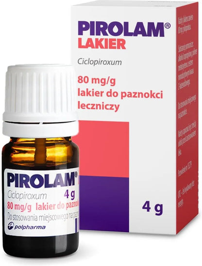 Pirolam Lakier Ciclopiroxum 80 mg/g Grzybica Paznokci 4g – Pirolam Nail Lacquer Ciclopirox 80mg/g Nail Fungus 4g