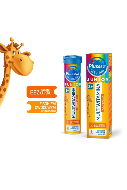 Plusssz Junior Multi Witamina Complex – 10 Vitamin Effervescent Tablets for Children 3+ – Tropical Flavour – 20 Tablets